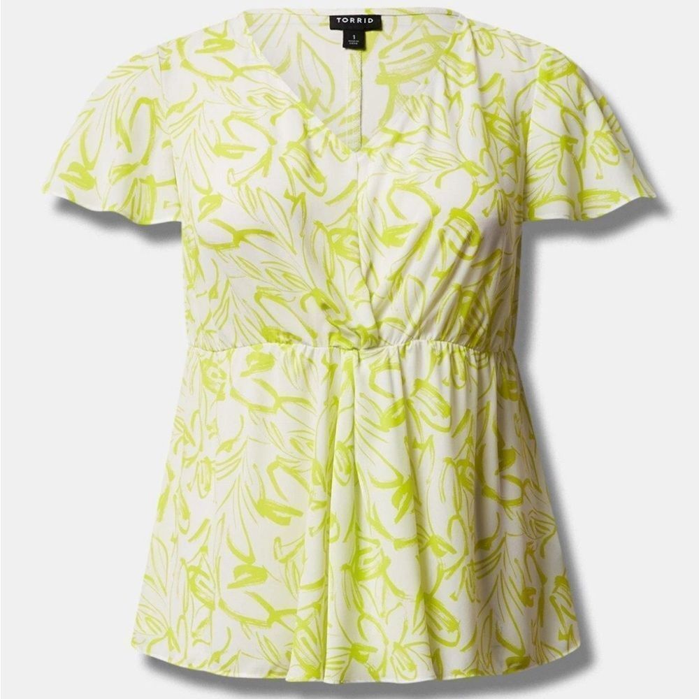 Torrid Georgette Twist Surplice Flutter Sleeve